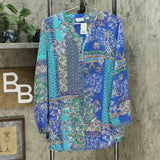 Joan Rivers Classics Collection Women's Patchwork Print Textured Blouse