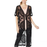 NWT Nina Leonard Embroidered Mesh Topper. 691489-Plus Plus 1X