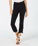 INC International Concepts Women's Curvy Cropped Tulip-Hem Skinny Jeans Black 12