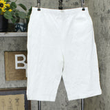 Denim & Co. How Timeless Stretch Twill 2 Pocket Pedal Pushers White XL