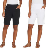 Quacker Factory Women's Set Of Two Sparkle And Shine Knit Shorts