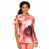 DG2 by Diane Gilman Women's Short Sleeve Printed T-Shirt