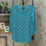 JM Collection Women's Printed 3/4-Sleeve Scoop Neck Top