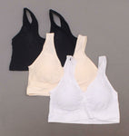 Rhonda Shear 3 Pack Jacquard Ahh Bras With Removable Pads Neutrals XL
