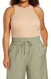 NWT Open Edit Women's Plus Size Crewneck Rib Thong Bodysuit. ED452985WN Plus 2X