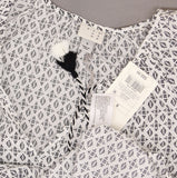 A New Day Women's Printed Short Bubble Sleeve Tassel Blouse Shirt Top