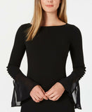 Calvin Klein Women's Chiffon Bell Sleeve Sheath Dress