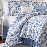 Laura Ashley Veronique 4-Piece Full Comforter Set White / Blue Floral