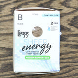 L'eggs Women's 2 Pack Sheer Energy Control Top Pantyhose. LSE110