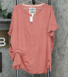 Peace Love World Plus Size Side Pinched Short Sleeve T-Shirt