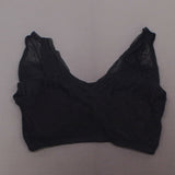 Rhonda Shear Striped Mesh Leisure Bra With Removable Pads Black Plus 1X