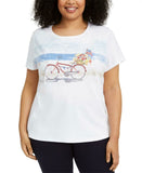 NWT Karen Scott Plus Size Embellished Bicycle Knit Top. 100089328WN Plus 2X