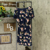 Xhilaration Women's Floral Short Sleeve Cinched Bottom Wrap Mini Dress