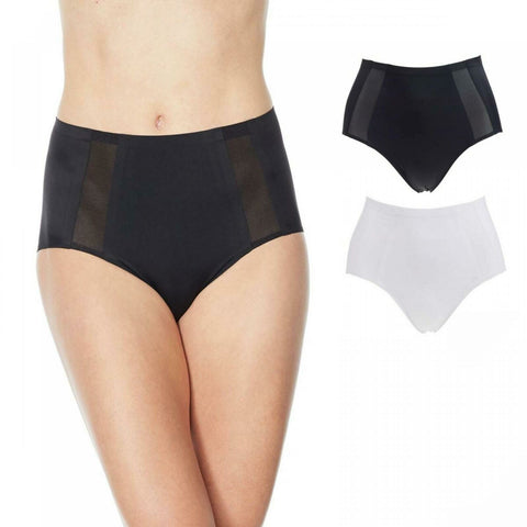 Rhonda Shear 2 Pack Mesh Detail Panties Black/ White Medium