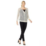 Vanessa Williams Women's Plus Size Easy Chic Mesh Stitch Top