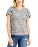 Style & Co. Petite Angelina Striped Flutter Sleeve Knit Top