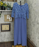 Alex Evenings Mock Two-Piece 3/4 Sleeve Full Length A-Line Gown