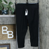 Women with Control Renee's Petite Reversible Crop Pants Black Abstract PXS