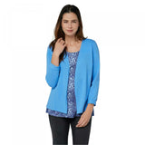 Denim & Co. Women's Slub Knit Cardigan With Attached Tank Top