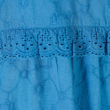 LOGO by Lori Goldstein Eyelet Woven Blouse With Ruffle Detail