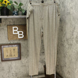 AnyBody Women's Plus Hacci Slim Leg Pants With Ruffle Pockets Olive 3X