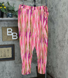 IMAN Plus Size City Chic Printed Ankle Pant Berry Ikat 3X