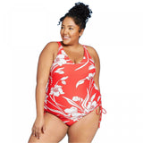 Kona Sol Women's Plus Size Side Cinch One Piece Swimsuit