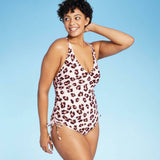 Kona Sol Women's Animal Print Tortoise Ring One Piece Swimsuit