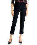 JM Collection Women's Diamonte Tab Pull On Pants