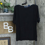 NWT Karen Scott Women's Cotton Cuffed Elbow Sleeve Knit Top. 100028179MS Large