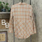 Joan Rivers Women's Plaid Shirt With Back Button Detail