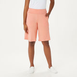 Cuddl Duds Women's Flexwear Long Shorts Coral Haze Medium