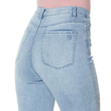 DG2 by Diane Gilman Women's Petite Peacock Embellished Boot Cut Denim Jeans