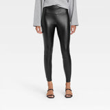 A New Day Women's High-Waisted Faux Leather Ankle Leggings Black XXL