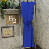 Charter Club Women's Tie Waist Midi Dress Modern Blue Small