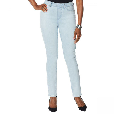 DG2 By Diane Gilman Women's Plus Size Sorbet Denim Pull On Skinny Jeans