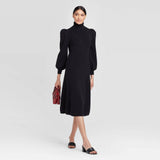 Who What Wear Women's Puff Long Sleeve High Neck Sweater Dress