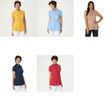 Isaac Mizrahi Live! Women's Polka Dot Button Front Knit Peplum Top