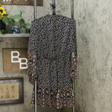Knox Rose Women's Paisley Mixed Print Long Sleeve V-Neck Woven Dress