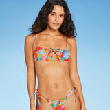 Xhilaration Juniors' Tunneled Tie-Front Bralette Bikini Top PID-L6R50