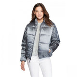 Universal Thread Women's Plus Size Water Resistant Puffer Coat Silver 3X