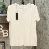 DG2 by Diane Gilman Women's Short-Sleeve Mesh Inset V-Neck T-Shirt