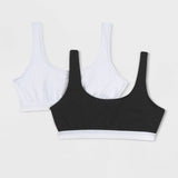 Hanes Women's Boyfriend Stretch 2pk Bra H559 marine S