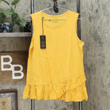 DG2 by Diane Gilman Women's Asymmetric Ruffle Tank Top