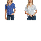 Cece Women's Toile Print Ruffle-Sleeve Button Front Blouse