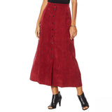 LaBellum by Hillary Scott Women's Plus Size Snap Front Midi Skirt