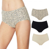 Rhonda Shear 3 Pack Women's Solid And Print Invisible Body Brief Panties