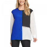 DKNY Women's Colorblocked Button Up Shirt