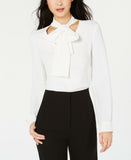Bar III Women's Bow-Tie Top Blouse Shirt. 10704816 Lily White Small
