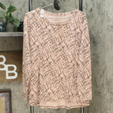 NWT AnyBody Womens 100% Cotton Shibori Long Sleeve Top. A374520-Reg L